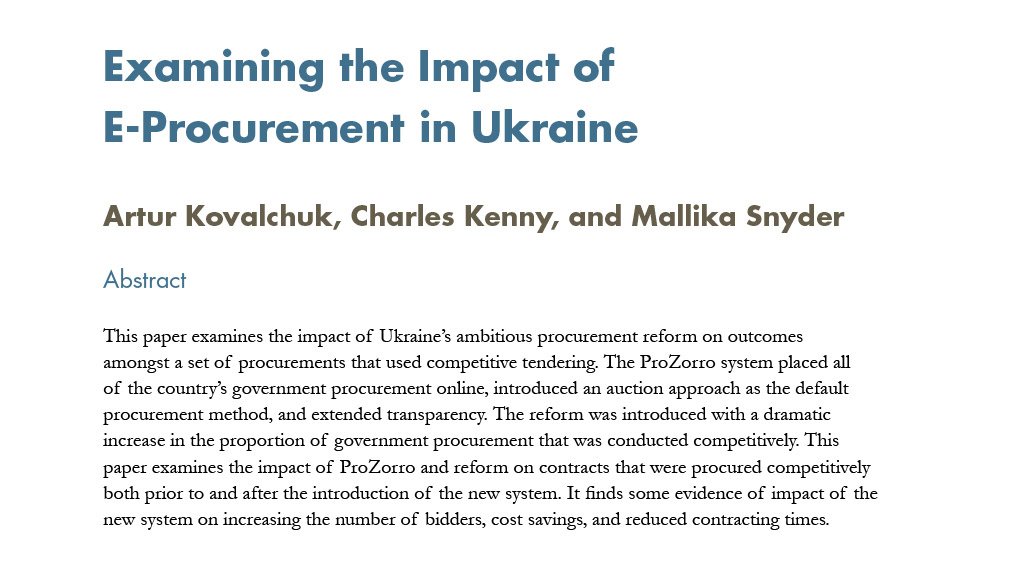 Examining the Impact of E-Procurement in Ukraine