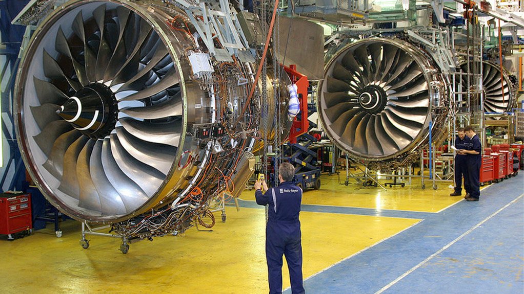 Trent 1000 civil aeroengines on a Rolls-Royce production line
