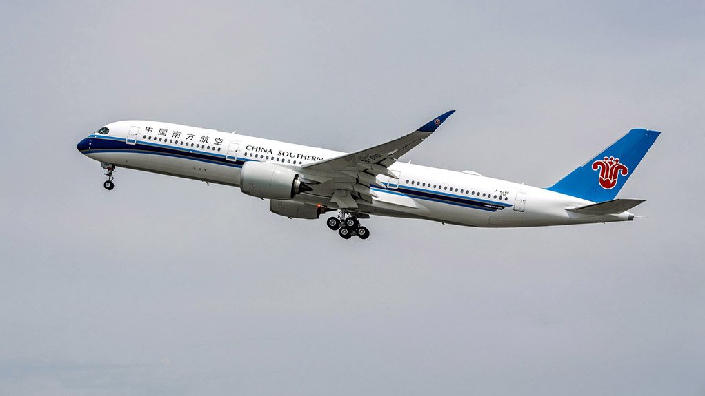 An Airbus A350-900 in the livery of China Southern Airlines