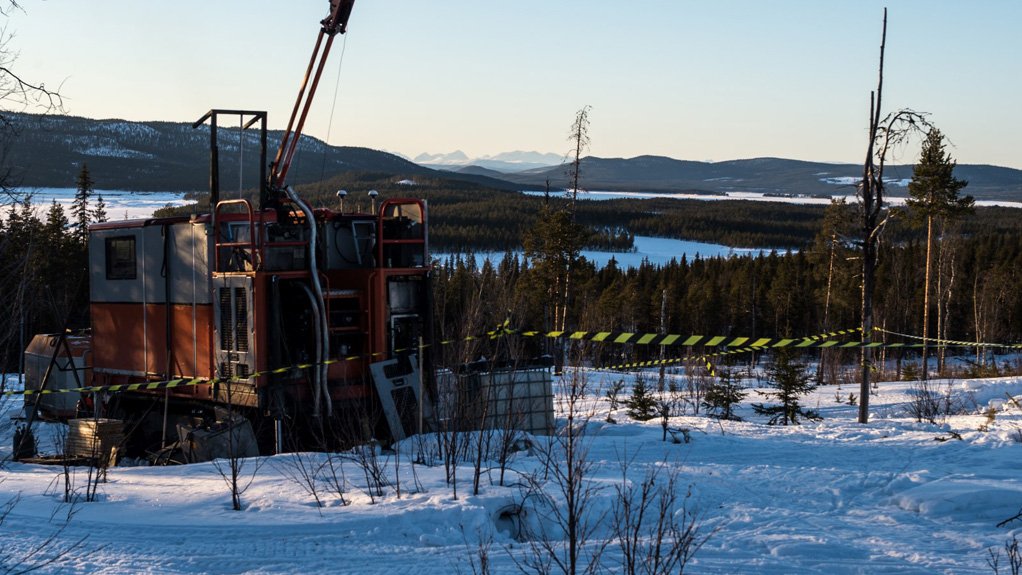 A file photo of a drill rig operating at Kallak, in Sweden.