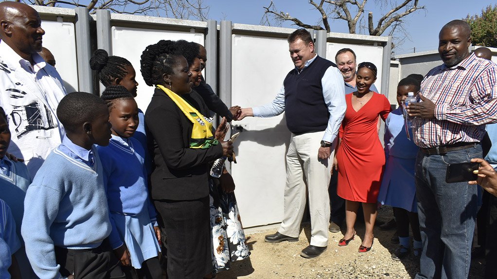 Rocla donates sanitation units to Mpumalanga Primary School