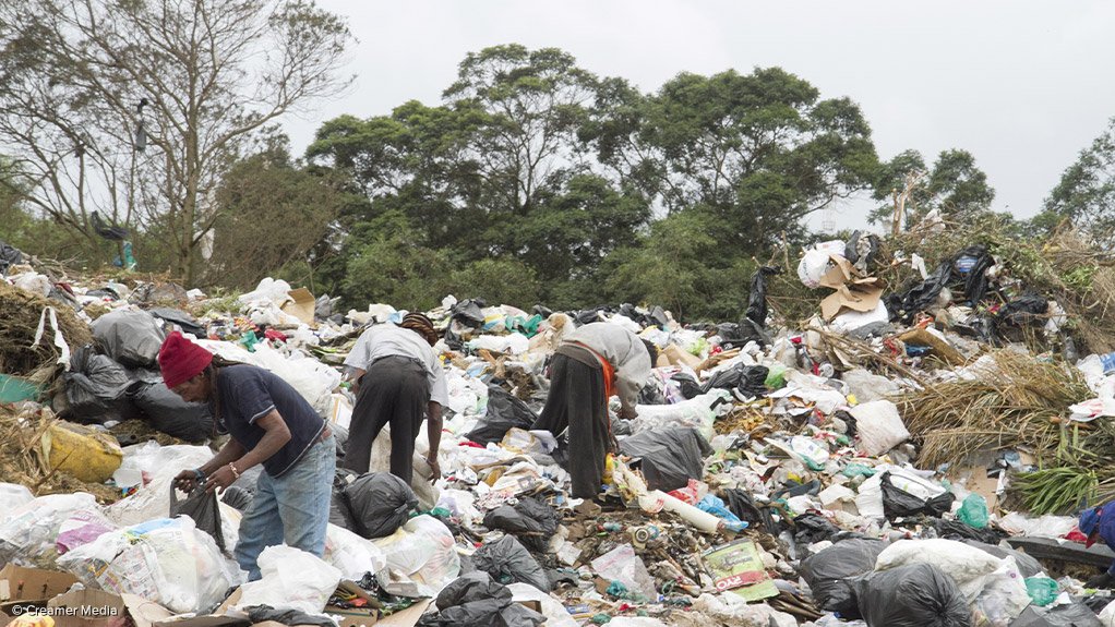 VALUABLE RESOURCE Informal plastic recyclers at work at a landfill dump site at Humansdorp, in the Eastern Cape