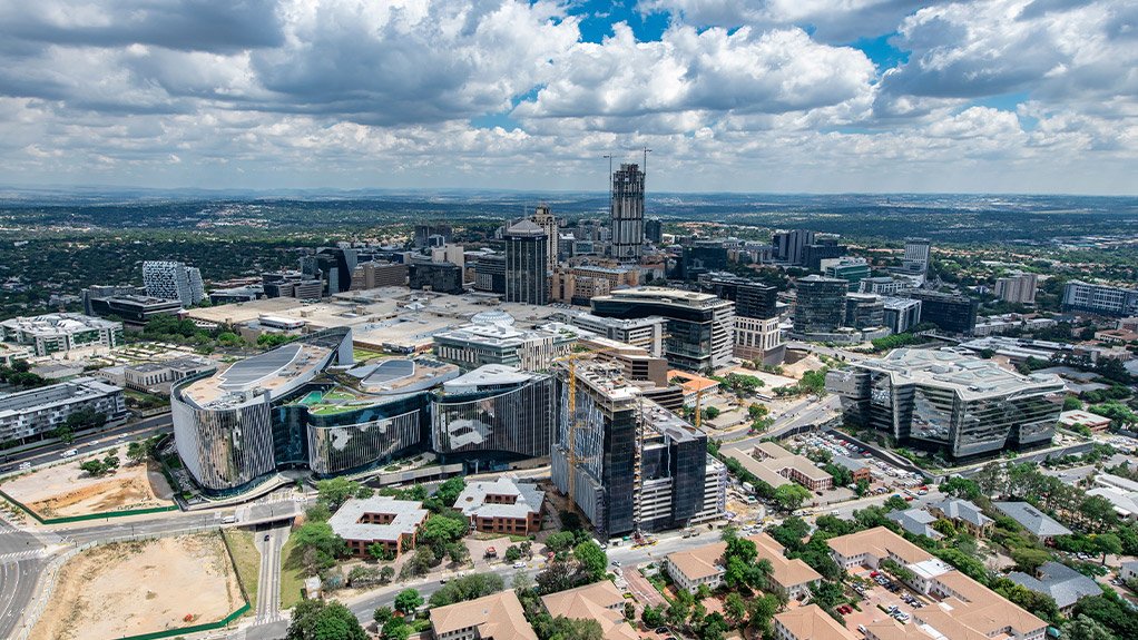 Aerial view of Katherine Towers in Sandton Central