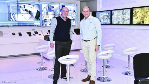 SOLVING A WORLDWIDE PROBLEM Hudaco executive director Louis Meiring (left) and Commercial ICT MD Brad Morein in futuristic demonstration room.