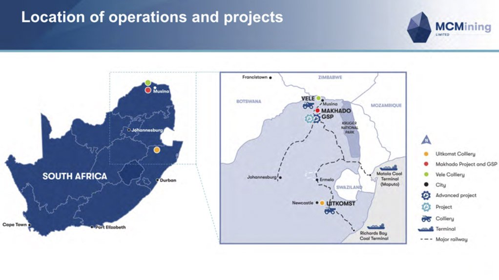 The location of MC Mining operations and projects.