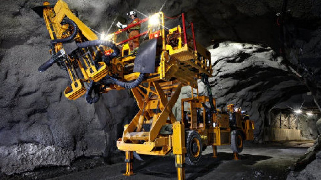 Battery electric bolter in use at Borden underground - manufactured by Ontario-based MacLean Engineering.
