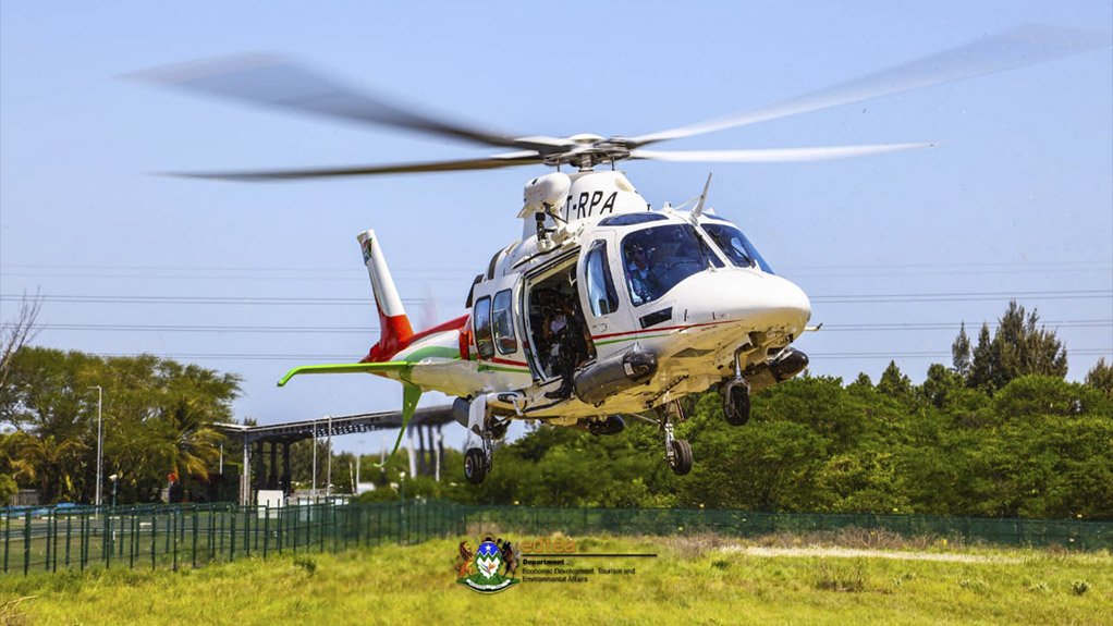 One of the 2 helicopters worth R250 million bought by Transnet unveiled by KZN MEC for Economic Development, Tourism and Environmental Affairs, Nomusa Dube-Ncube in Richards Bay 