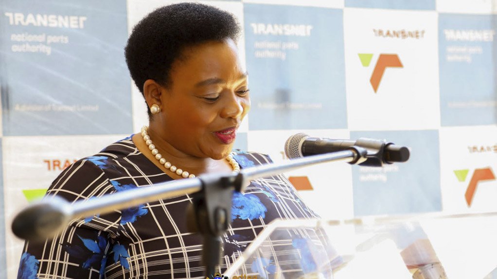 KZN MEC for Economic Development, Tourism And Environmental Affairs, Nomusa Dube-Ncube at the unveiling of the 2 helicopters worth R250 million bought by Transnet in Richards Bay 
