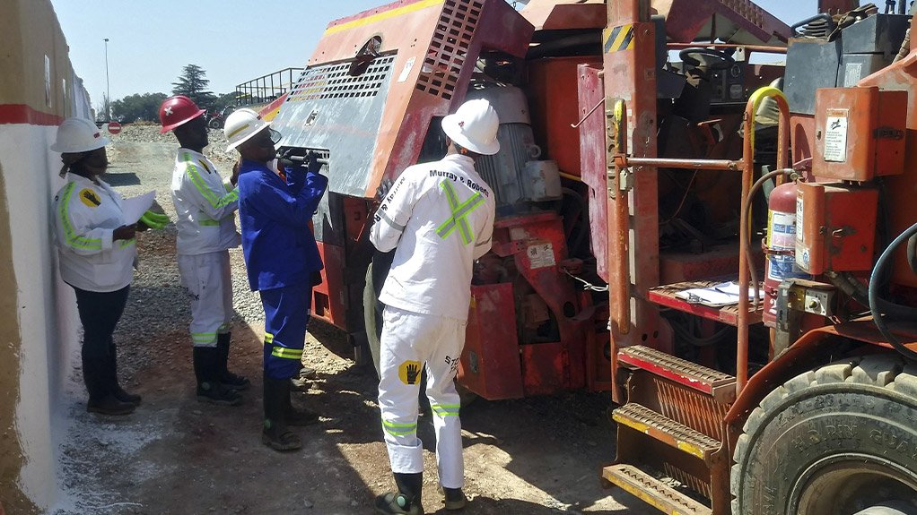 Inspection training on a drill rig underway at the Murray & Roberts Training Academy