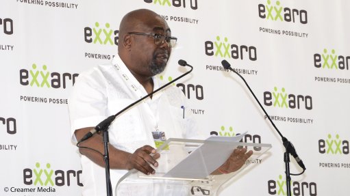 Employment and Labour Minister Thulas Nxesi delivering his keynote address during the launch of Exxaro's new HQ, in Centurion
