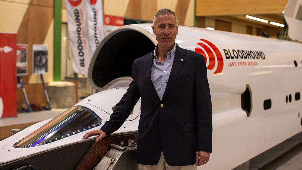 The Bloodhound vehicle with driver Andy Green