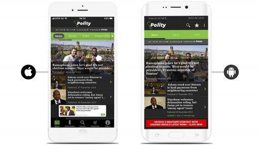 Polity iPhone and Android Apps available for free download