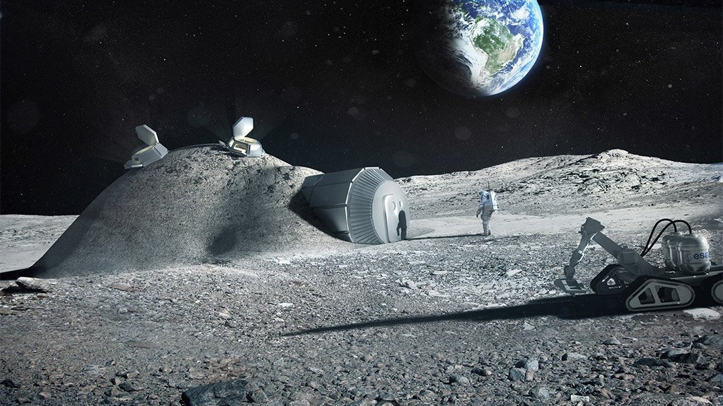 LONELY OUTPOST An artist’s impression of a near-future moon base