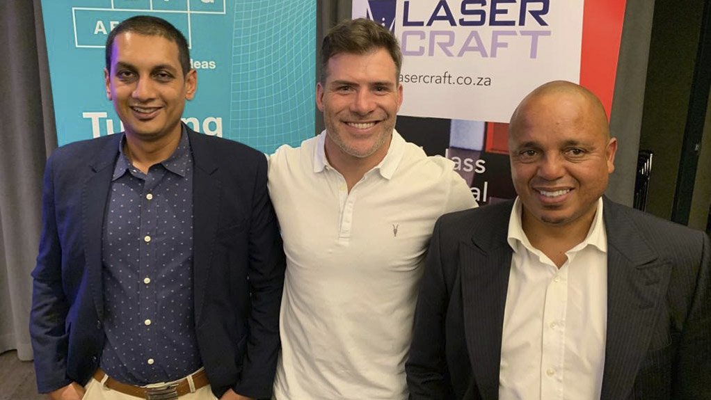 Renai Moothilal, Executive Director of NAACAM; Schalk Brits, Springboks Rugby Team player and Masimo Magerman, MD, Mergence Group