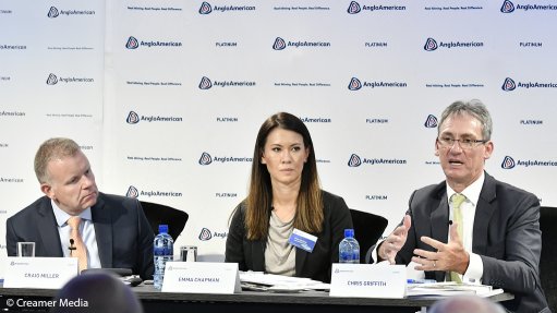 Anglo American Platinum's Craig Miller, Emma Chapman and Chris Griffith.