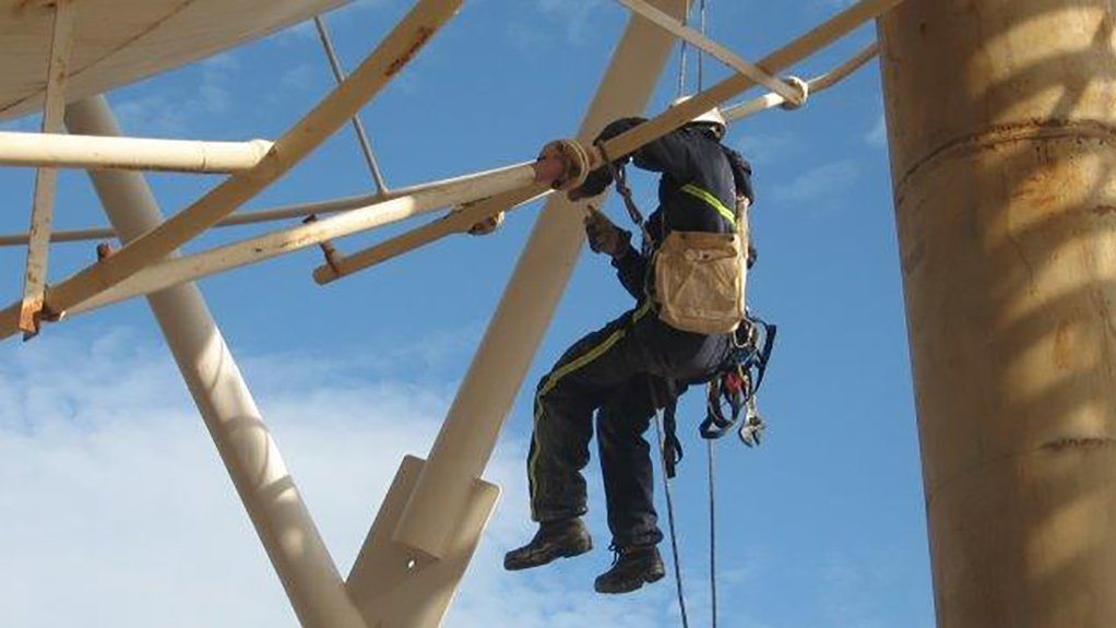 Rope access used to inspect fire water system at pulp-and-paper plant