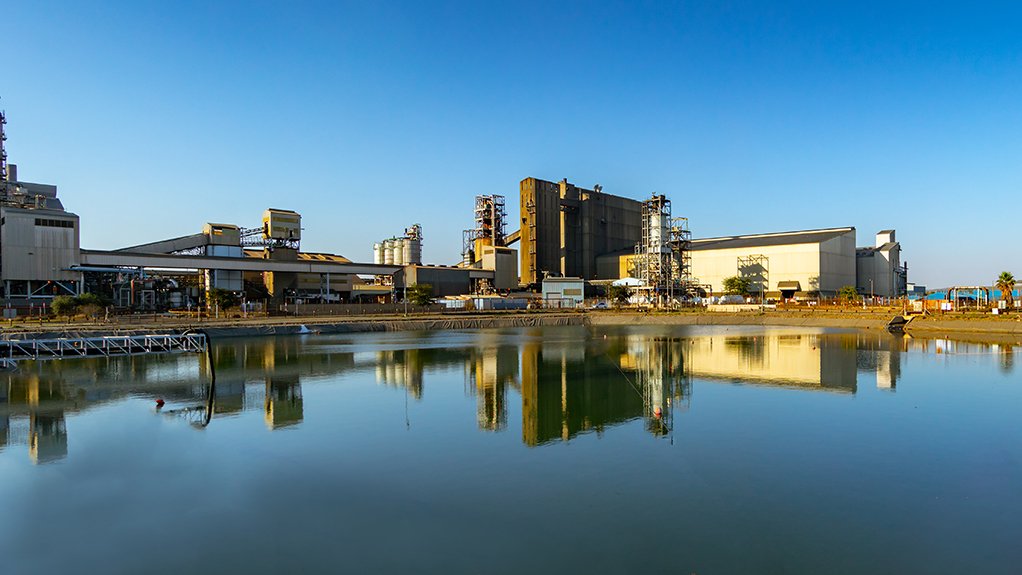 A general view of the Anglo Converter Plant.