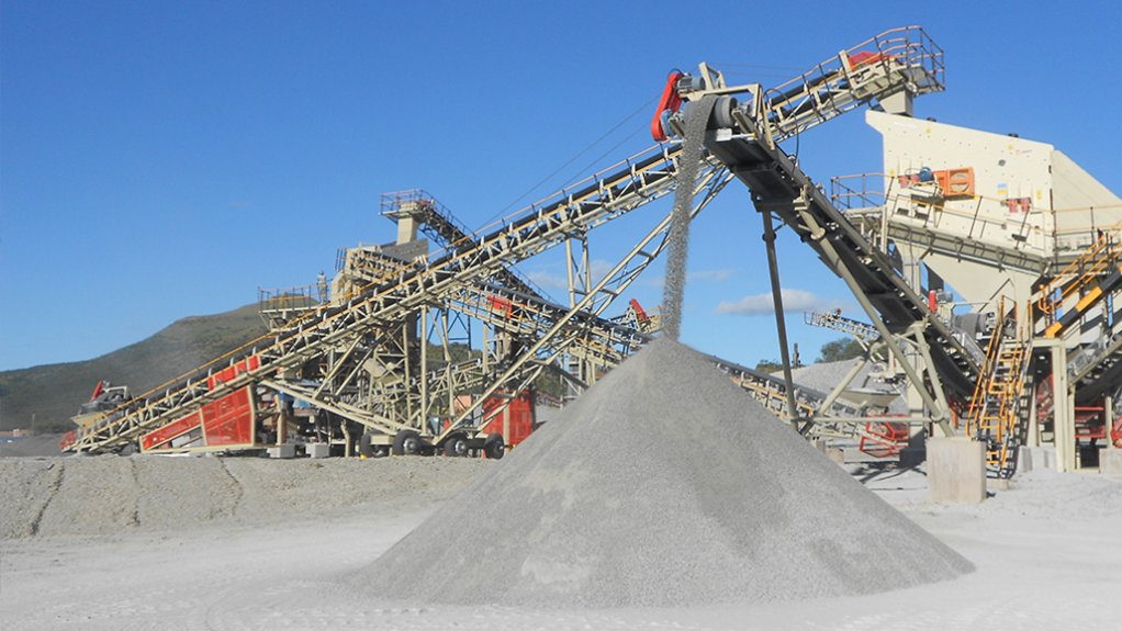 A custom-engineered aggregate crushing plant built by B&E International 