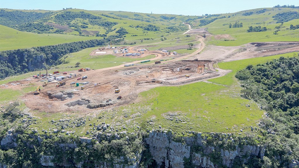 Aerial view of the north side of the Msikaba project