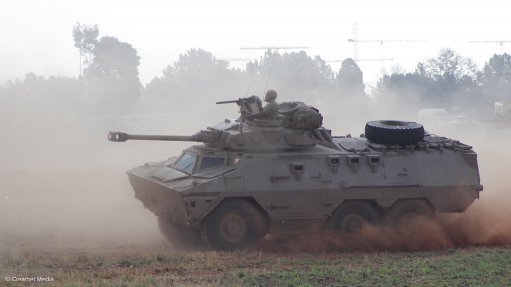 A Ratel 90 fire support vehicle of the South African Army