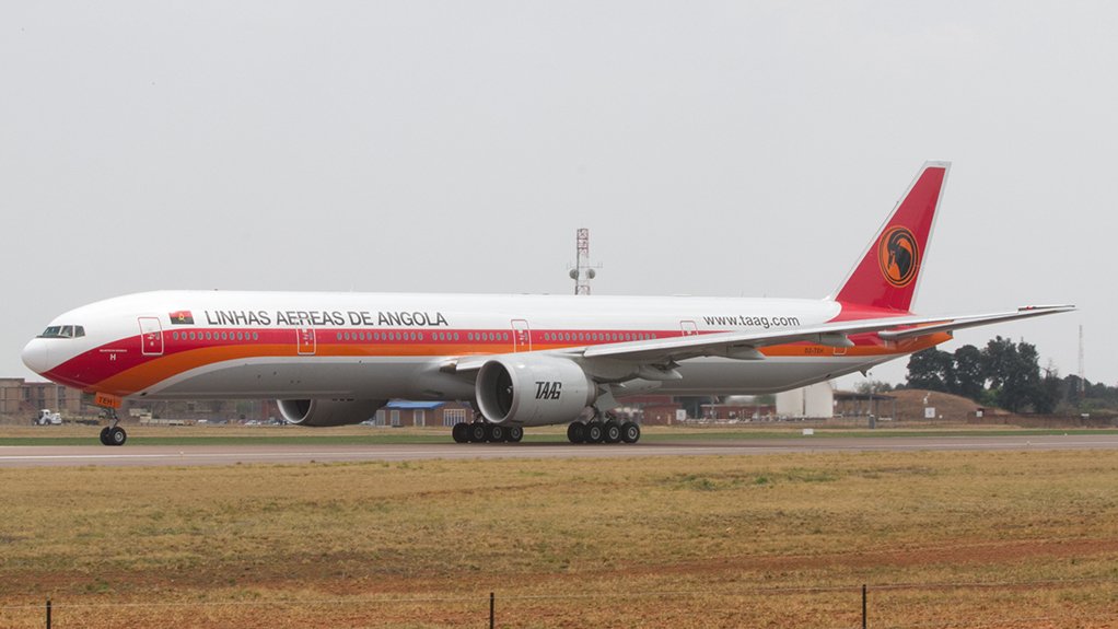 ZERO BASE RESTART? A Boeing 777 wide-body intercontinental airliner of Angolan airline TAAG 