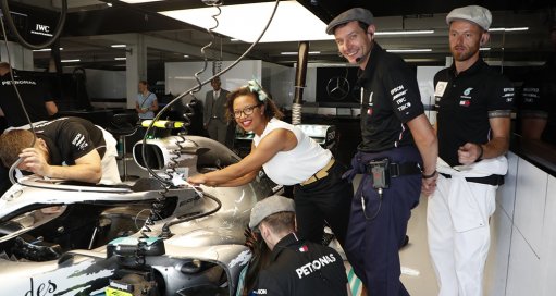 Stephanie Travers at the German grand prix, taking a fuel sample for analysis