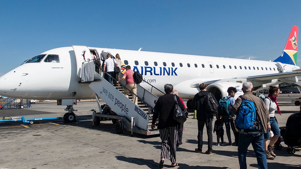An Embraer E190 airliner of South African operator Airlink