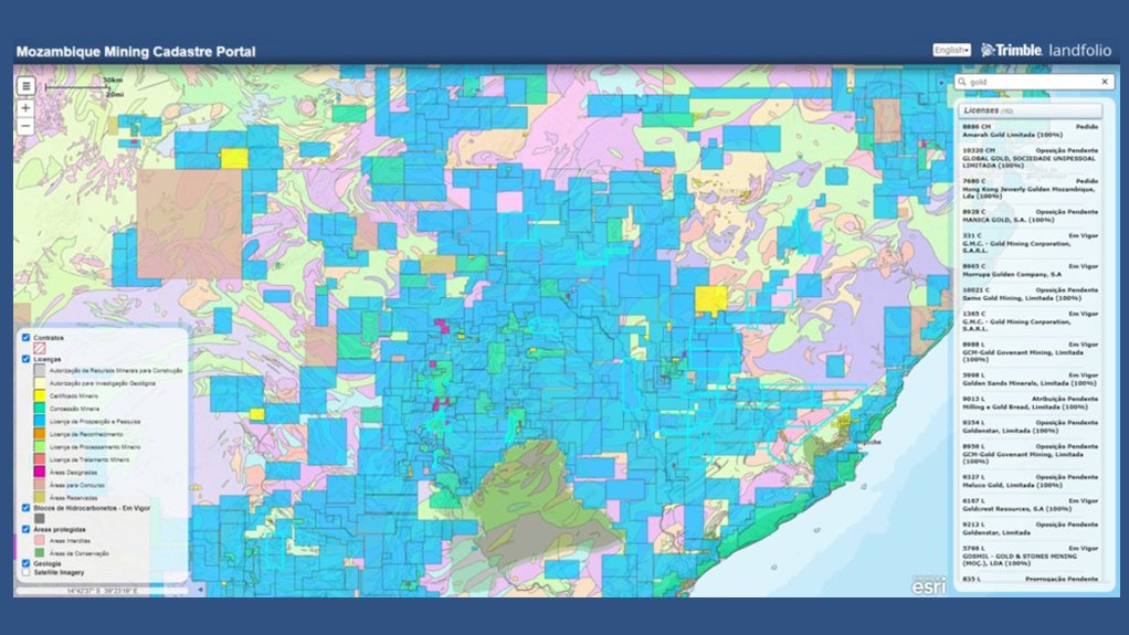 Mozambique mining cadastre portal.