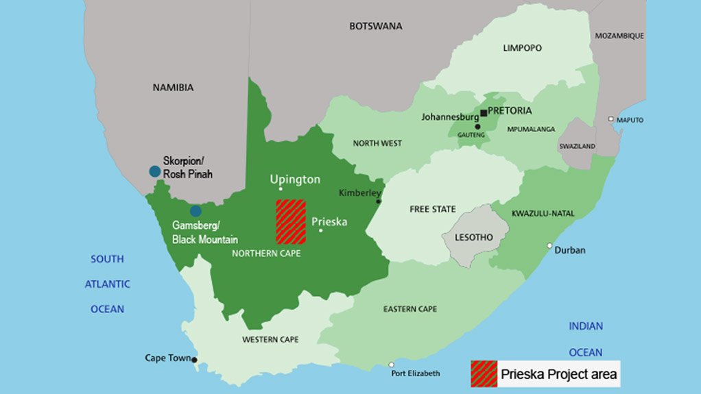 Prieska copper/zinc project in Northern Cape.