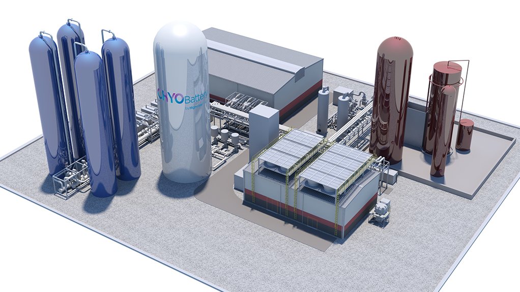 Artist’s impression of the combined liquid air energy storage and power generation facility at Trafford