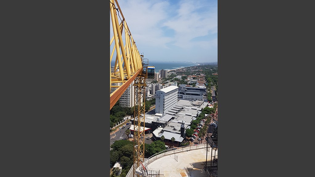 Taken from the jib of a Potain MDT 178 in Umhlanga KZN during a regular inspection of the crane.