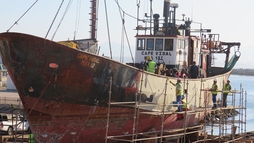 The Cape Vidal vessel underwent repairs during its two weeks stay at Port of Mossel Bay