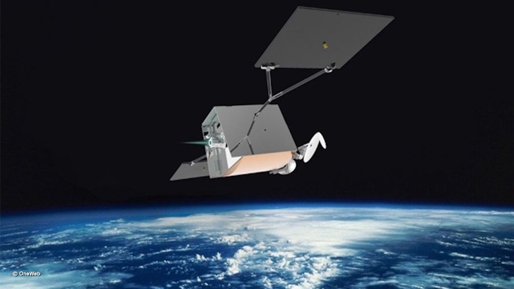 An artist’s impression of a OneWeb satellite in orbit. 