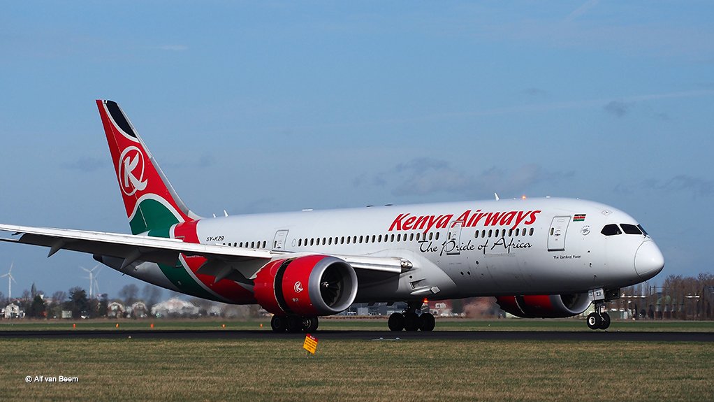 A Boeing 787-8 Dreamliner of Kenya Airways
