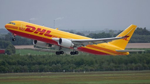 A Boeing 767-300F of DHL Express takes-off 
