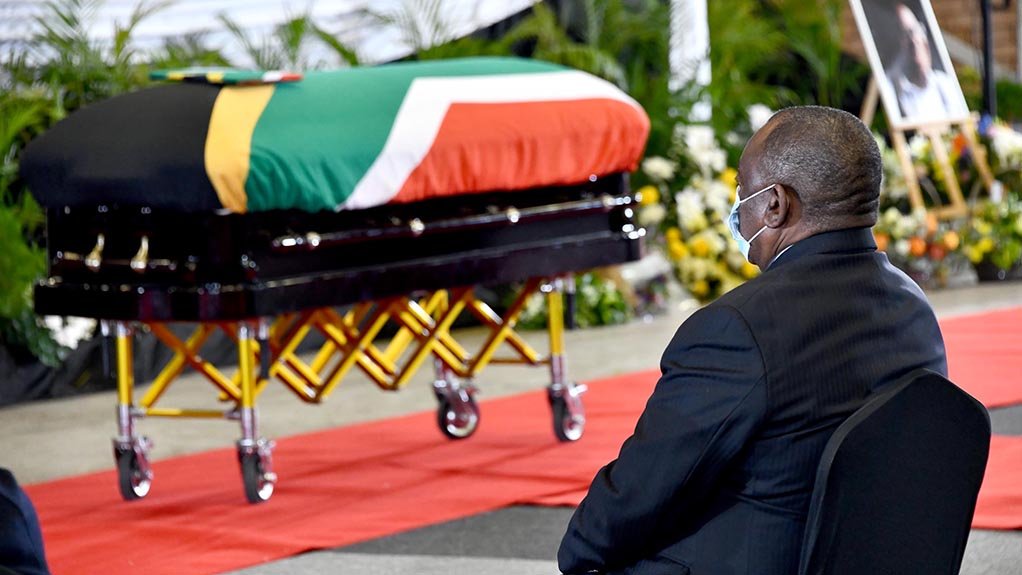 President Cyril Ramaphosa at Rivonia Trialist Andrew Mlangeni's funeral