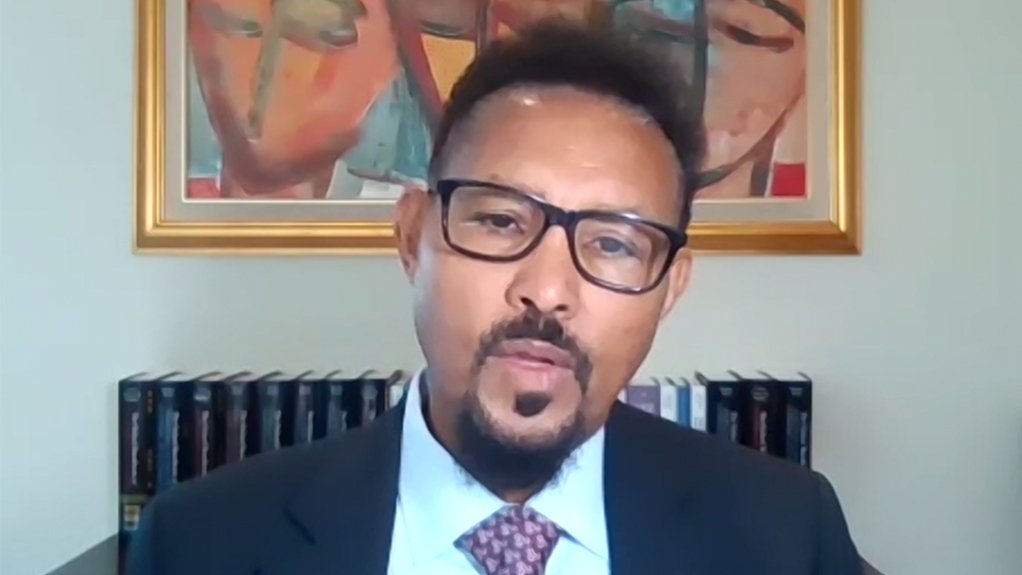 Dr Arkebe Oqubay speaking during virtual TIPS 2020 Fourm meeting 