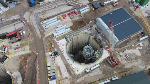 Anglo American's Woodsmith polyhalite mining shaft under construction.