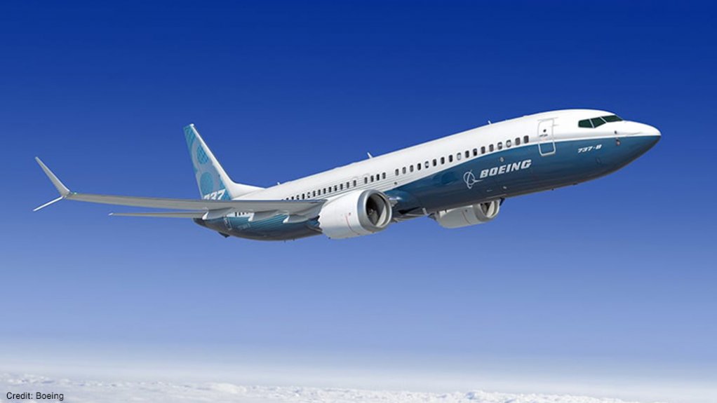 A Boeing 737 MAX 8 in flight 
