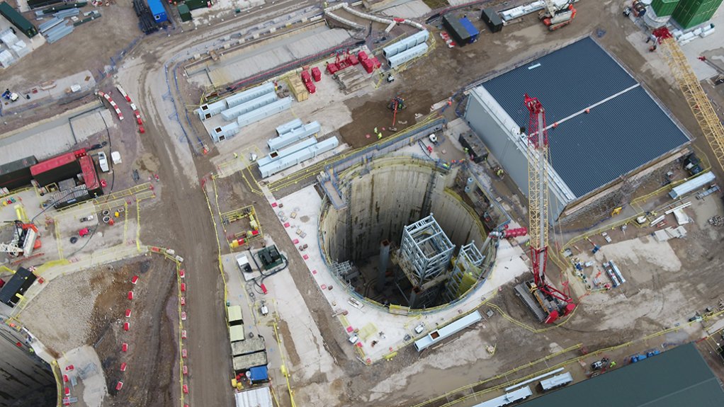 Anglo American's Woodsmith polyhalite mining shaft under construction.