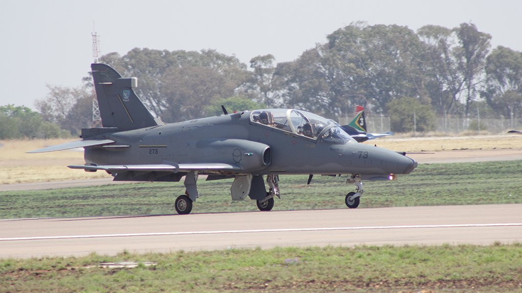 A Hawk Mk 120 of the SAAF taxiing during an air show at Air Force Base Waterkloof