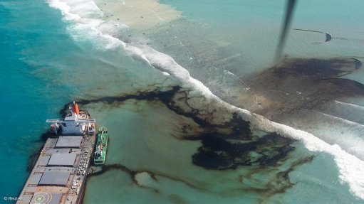 The MV Wakashio which struck a coral reef on Mauritius' southeast coast is leaking oil