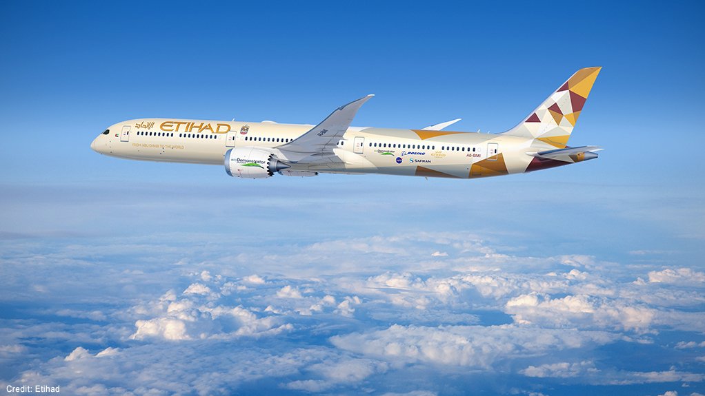 Etihad’s Boeing 787-10 airliner being employed for the tests. 