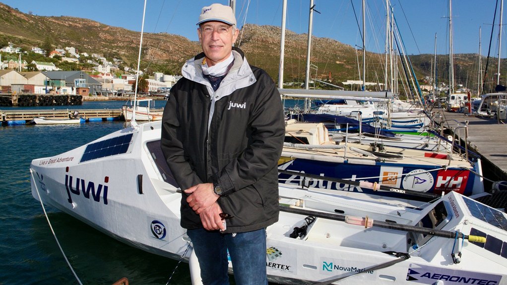 juwi economic development manager Zirk Botha with his boat - Ratel - at the False Bay Yacht Club.