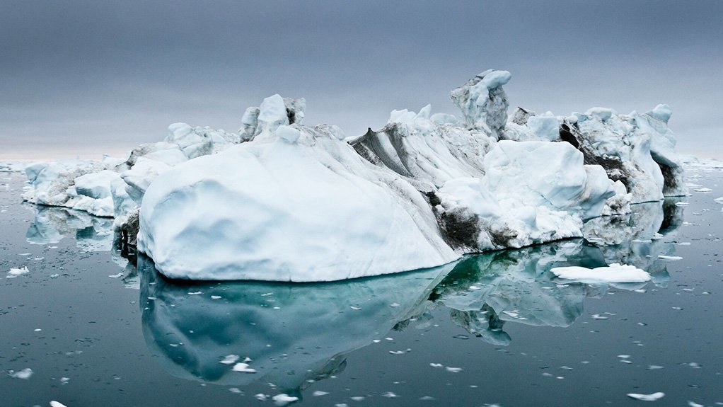 Ice pillars floating off Greenland