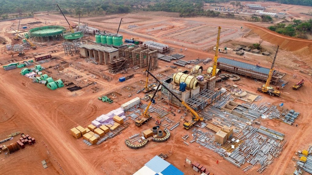 Aerial picture of Kakula's initial 3.8-million-tonne-a-year processing plant under construction.