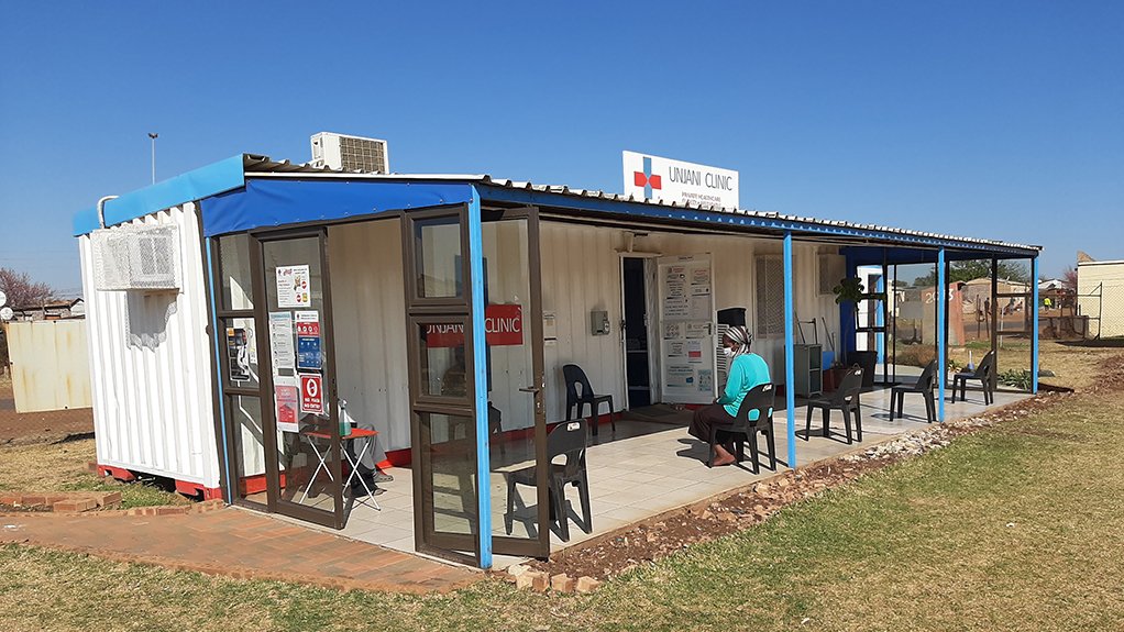 An Unjani Clinics modular primary healthcare unit