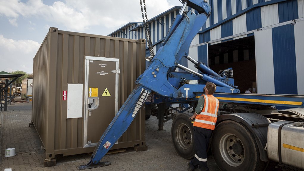 BlueNova getting ready to load an iESS containerised energy storage solution