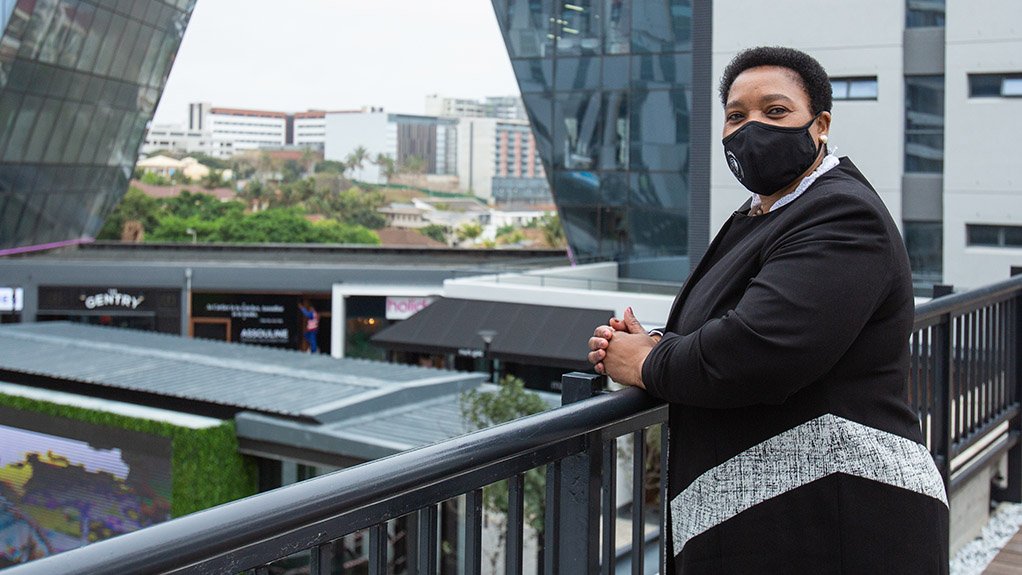 KZN Economic Development, Tourism and Environmental Affairs MEC Nomusa Dube-Ncube at Umhlanga Arch