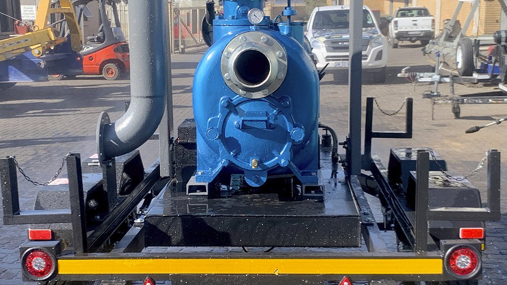 A trash pump being prepared for delivery to an Integrated Pump Rental customer. 